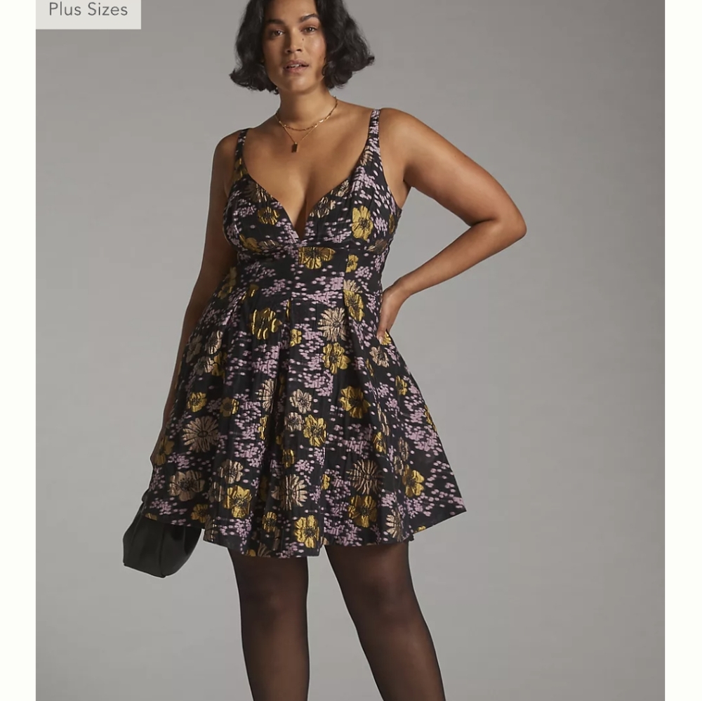 ♥️ANTHROPOLOGIE Jacquard A-Line Mini Embr Dress
